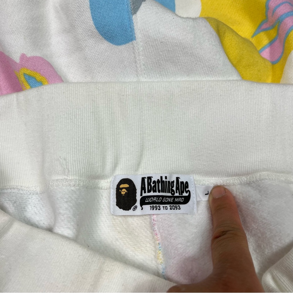 Bape XL Shorts Wide Cotton Candy Camo White Sweat Shorts large - Picture 9 of 12